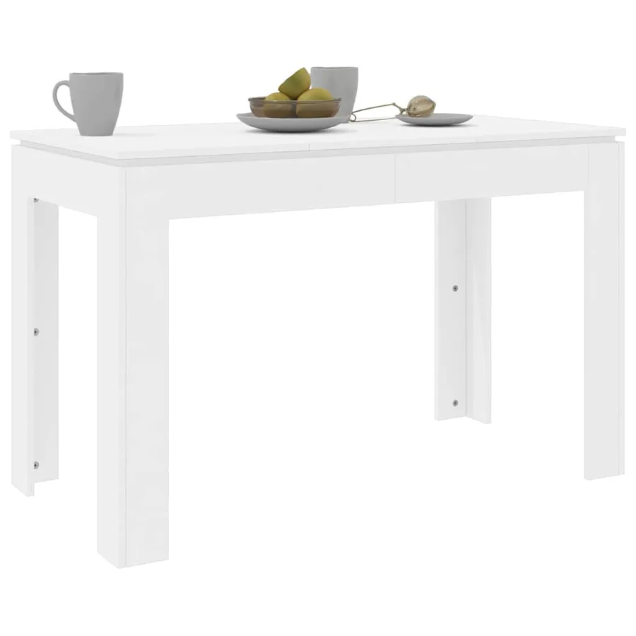 Table de salle à manger Blanc 120x60x76 cm Bois d'ingénierie - 3
