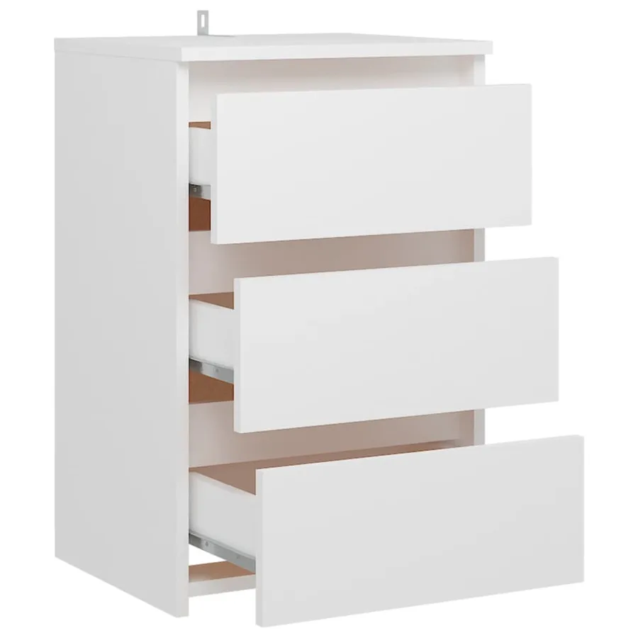 Table de chevet blanc 40x35x62,5 cm bois d'ingénierie - 4