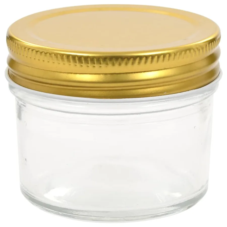 Pots à confiture avec couvercle doré 96 pcs Verre 110 ml - 4