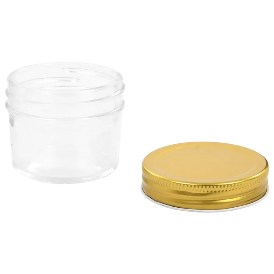 Pots à confiture avec couvercle doré 96 pcs Verre 110 ml - 5