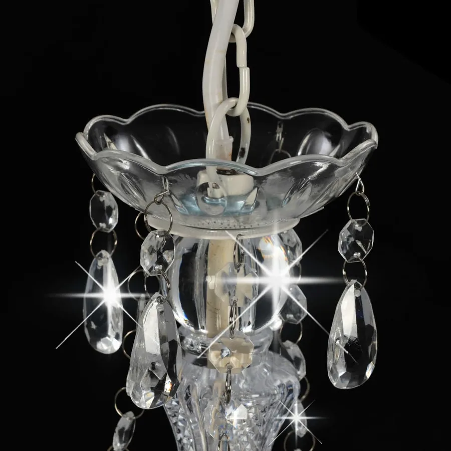 Lustre avec perles Blanc Rond 3 x E14 - 5