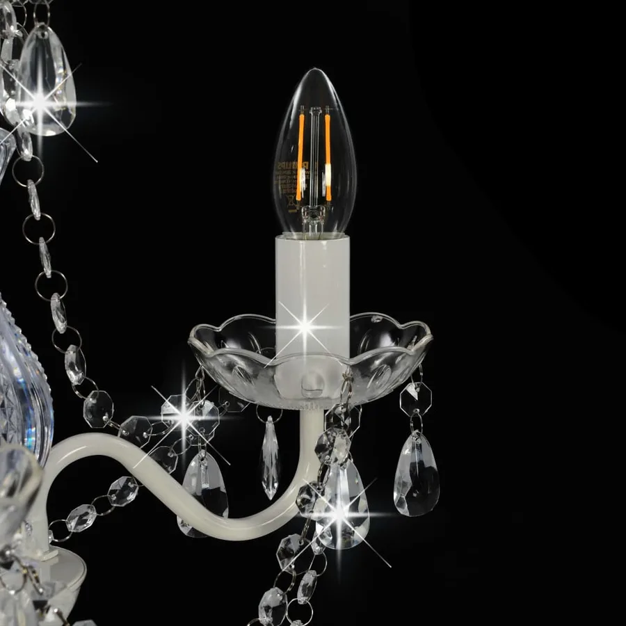 Lustre avec perles Blanc Rond 3 x E14 - 6