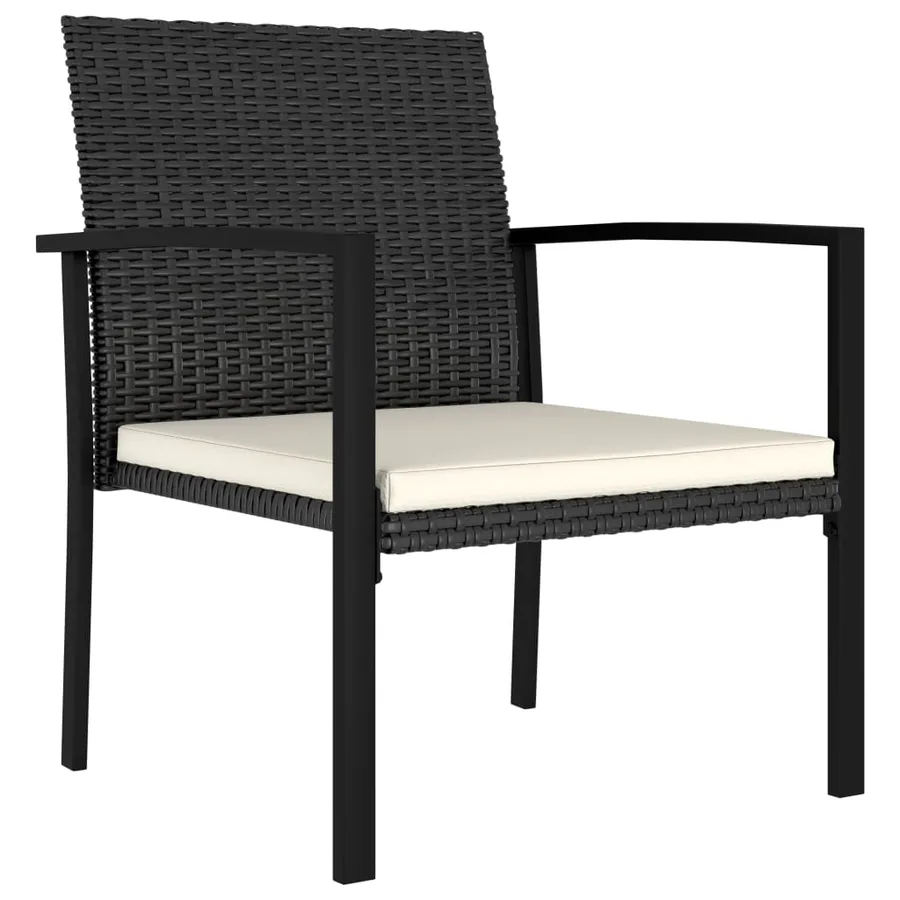 Chaises à manger de jardin lot de 4 Résine tressée Noir - 2