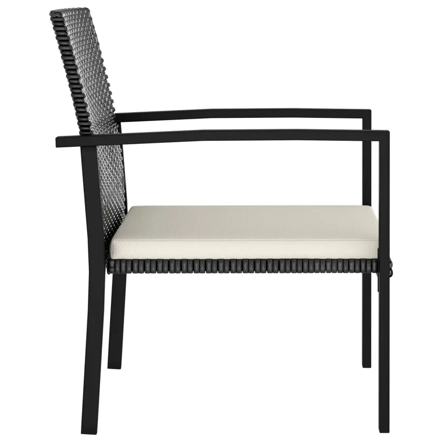 Chaises à manger de jardin lot de 4 Résine tressée Noir - 3