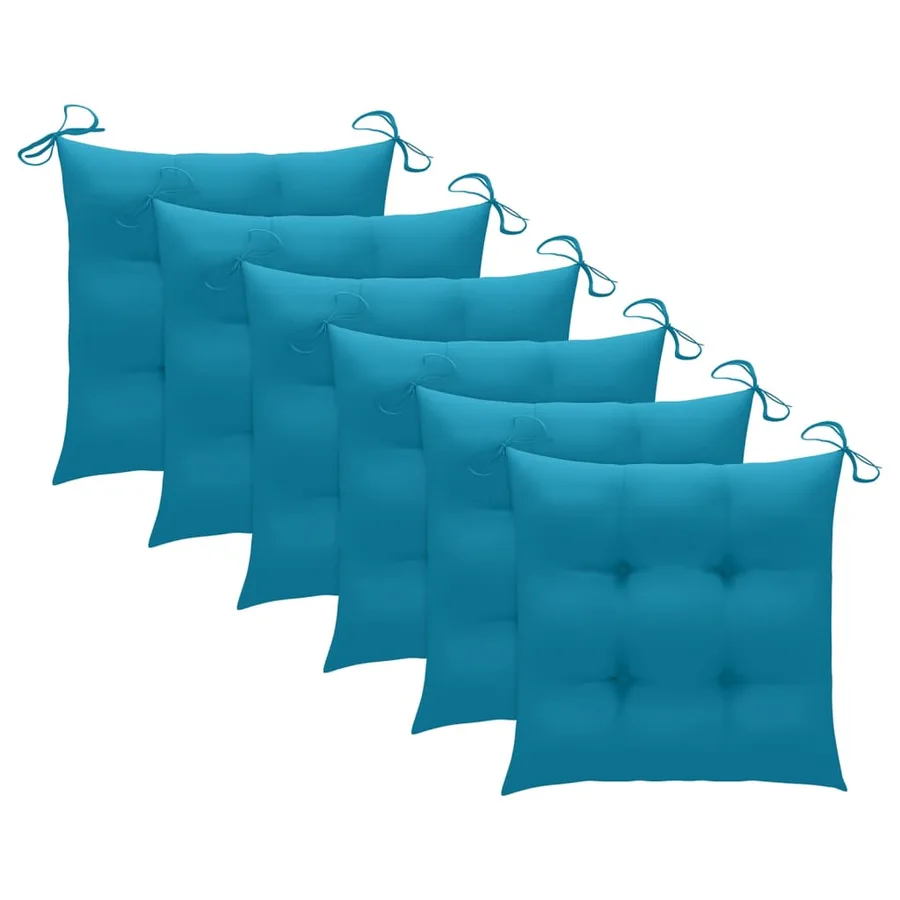 Chaises de jardin empilables avec coussins lot de 6 Teck solide - 7