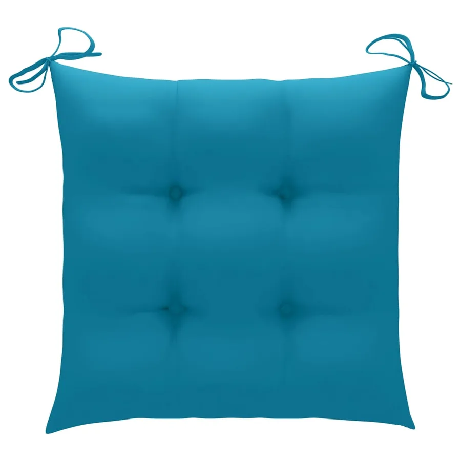 Chaises de jardin empilables avec coussins lot de 6 Teck solide - 8