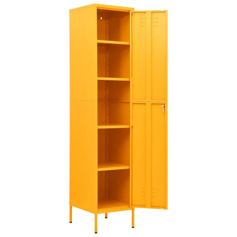 Armoire à casiers Jaune moutarde 35x46x180 cm Acier - 6