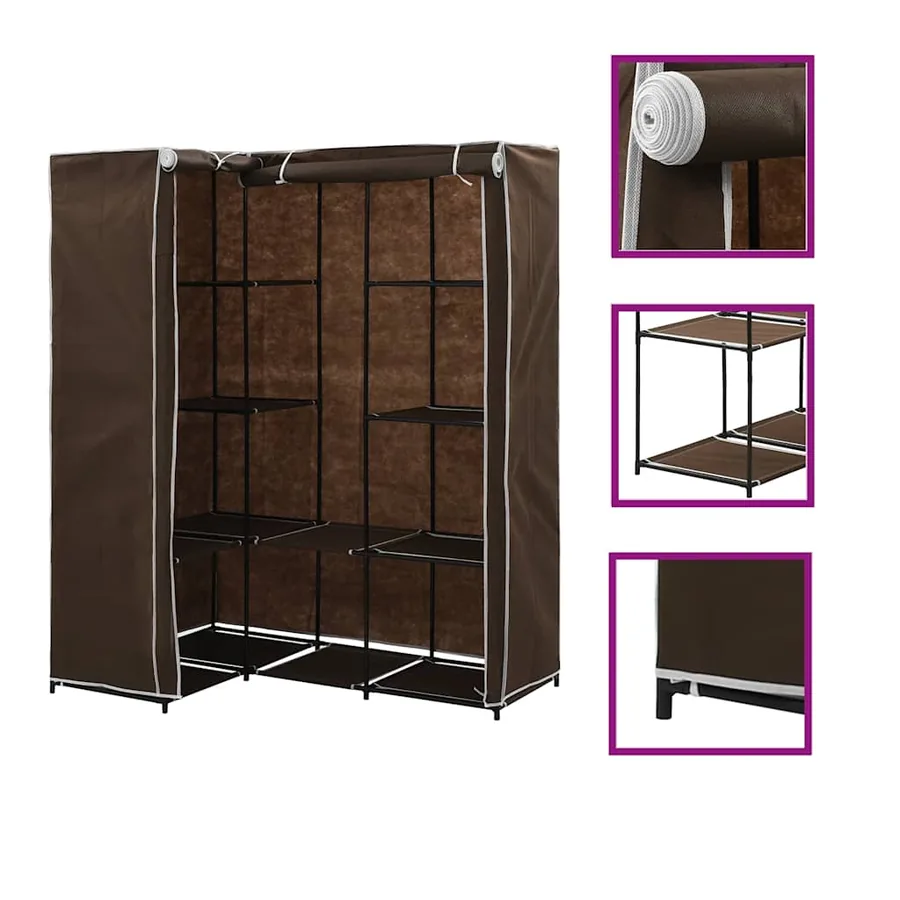 Garde-robe d'angle Marron 130x87x169 cm