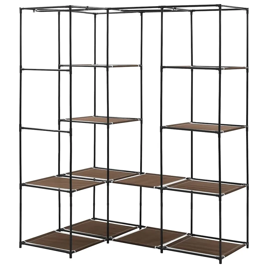 Garde-robe d'angle Marron 130x87x169 cm - 4