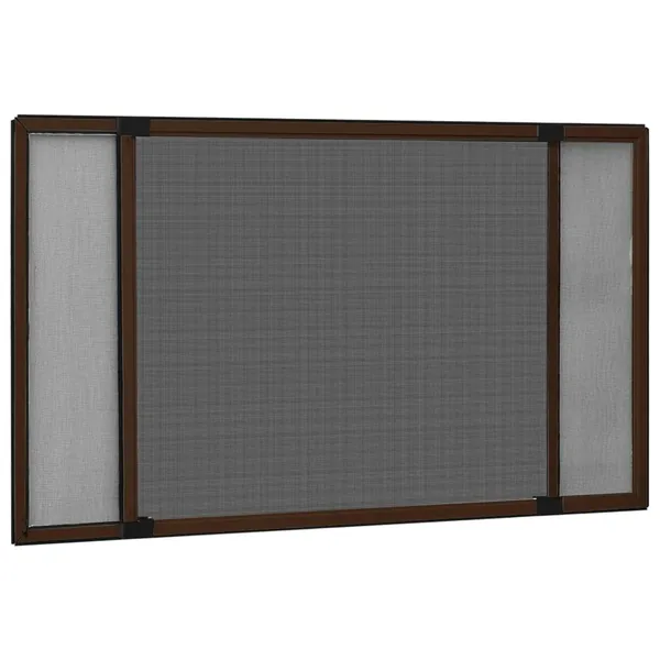 Moustiquaire extensible pour fenêtres Marron (75-143)x50 cm