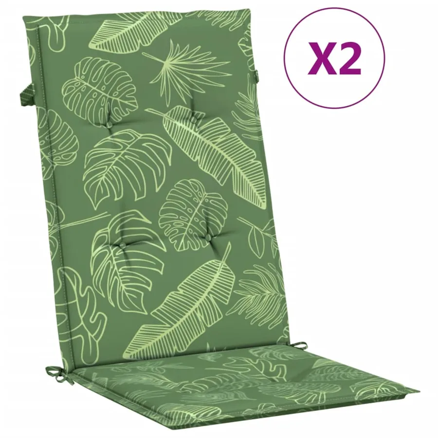 Coussins de chaise à dossier haut lot de 2 modèle de feuille - 2