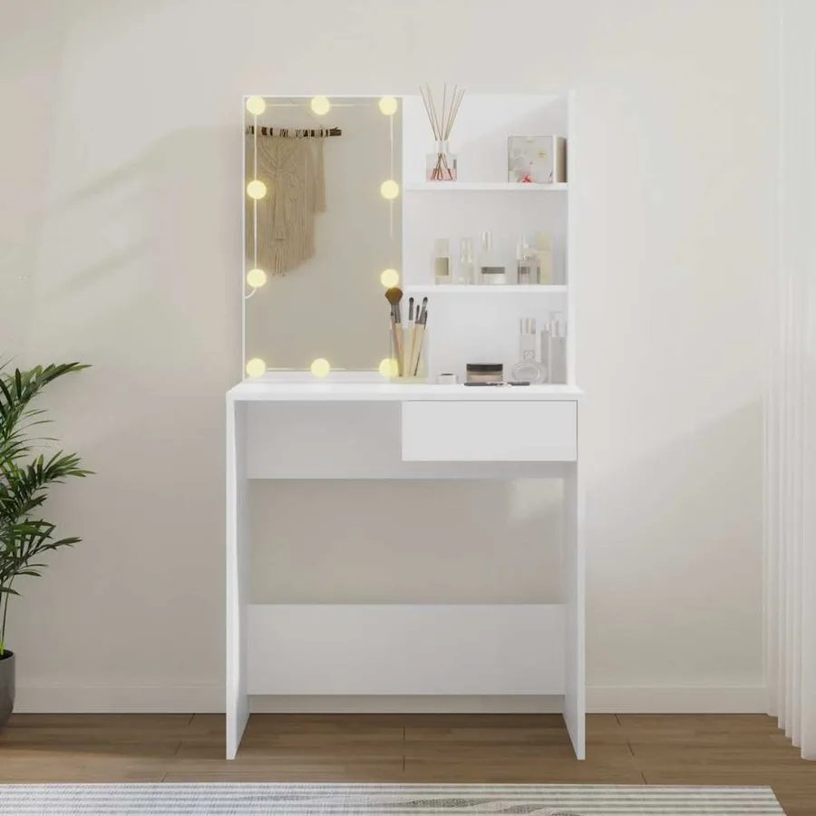 Coiffeuse avec LED Blanc 74,5x40x141 cm - 4