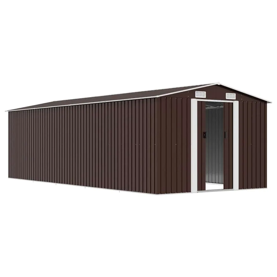 Abri de jardin 257x580x181 cm Métal Marron - 4