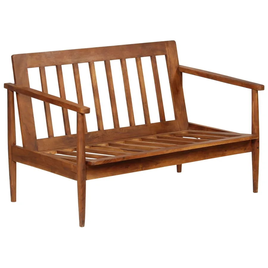 Ensemble de canapés 3 pcs Cuir véritable Bois massif d'acacia - 4