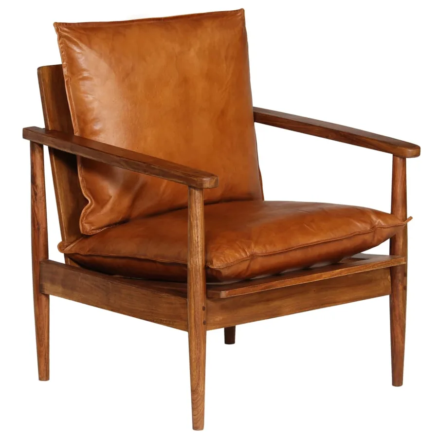 Ensemble de canapés 3 pcs Cuir véritable Bois massif d'acacia - 8