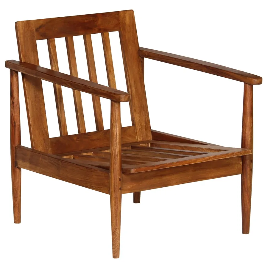 Ensemble de canapés 3 pcs Cuir véritable Bois massif d'acacia - 9