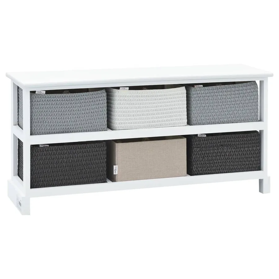Banc de rangement 6 tiroirs Bois - 6