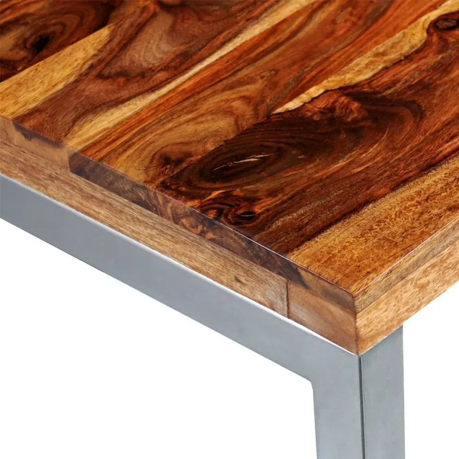 Table à manger avec pieds en acier bois massif - 6