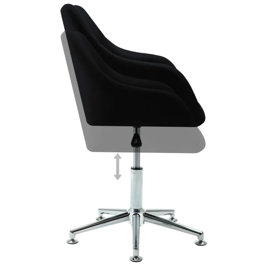 Chaise pivotante à manger noir tissu - 5