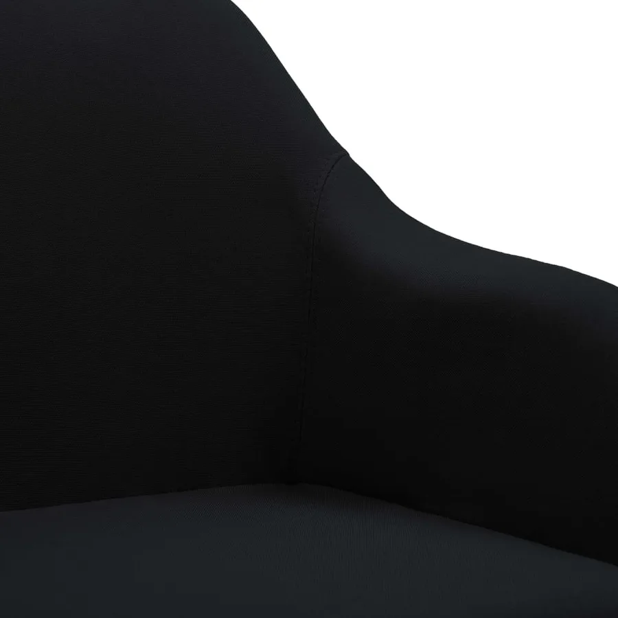 Chaise pivotante à manger noir tissu - 6