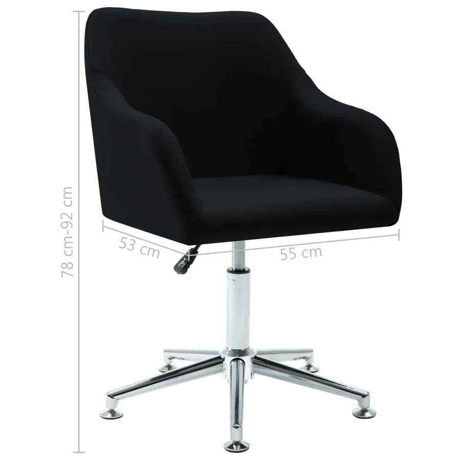 Chaise pivotante à manger noir tissu - 8