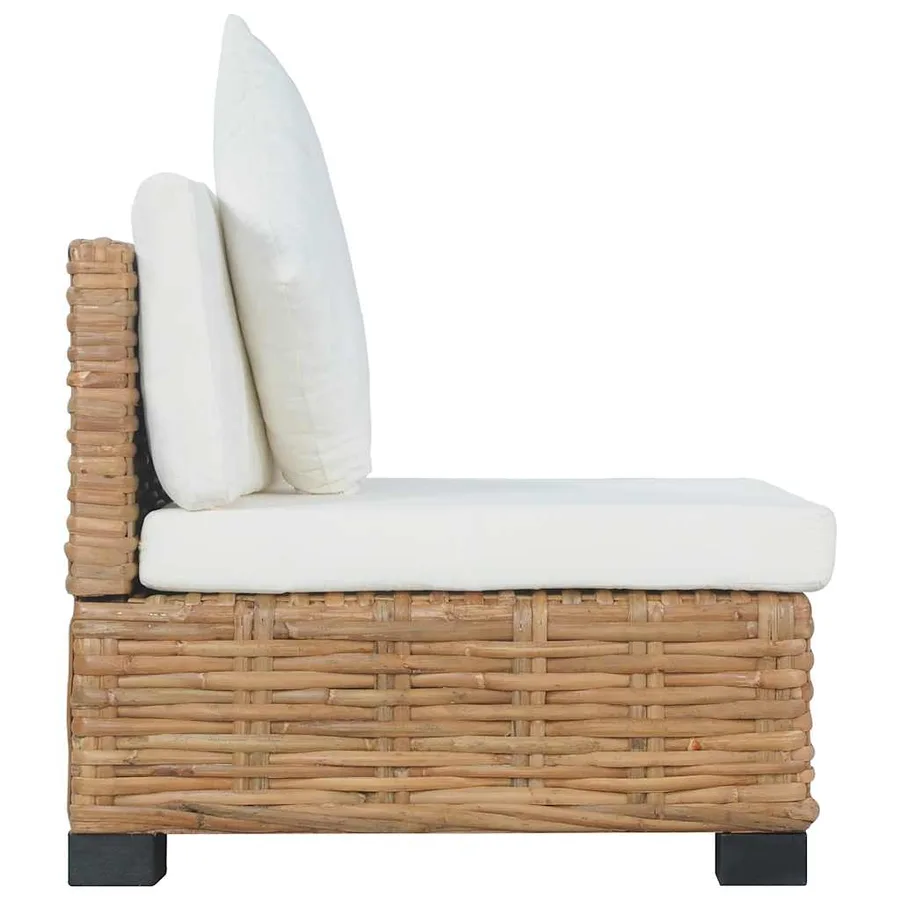 Canapé sans accoudoirs avec coussins Rotin naturel - 3