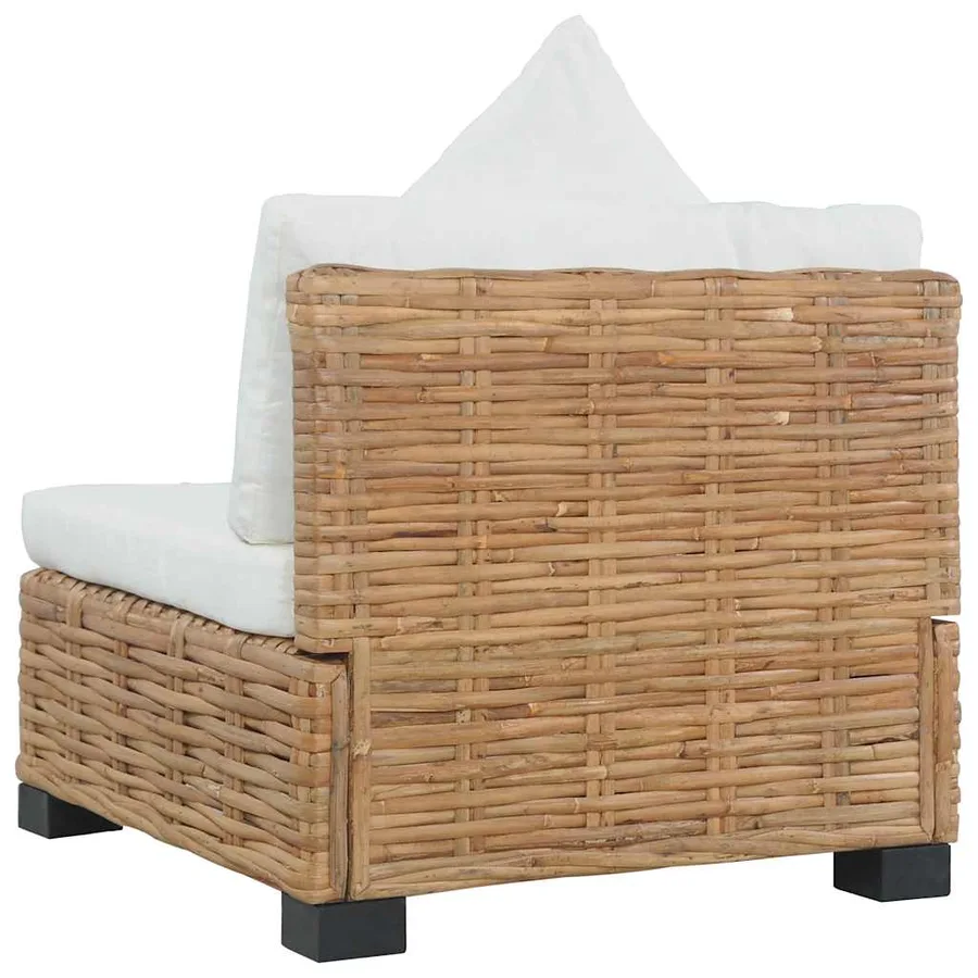 Canapé sans accoudoirs avec coussins Rotin naturel - 4