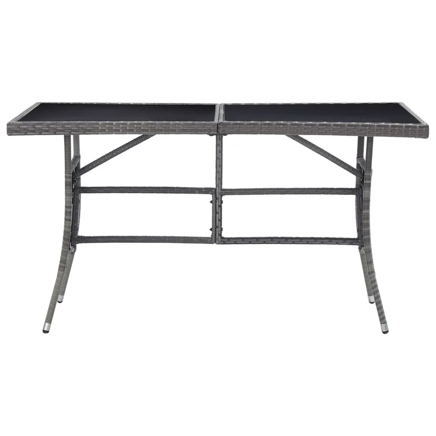 Table de jardin Gris 140x80x74 cm Résine tressée - 2