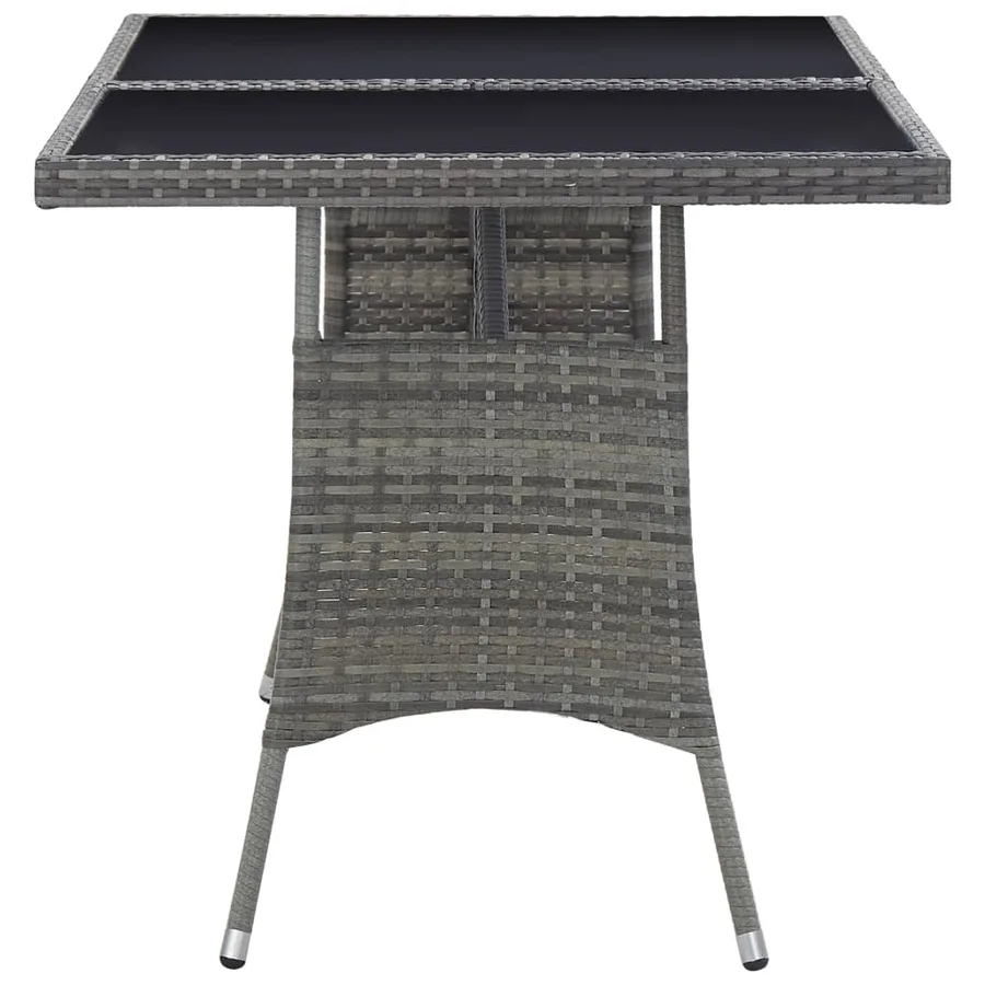 Table de jardin Gris 140x80x74 cm Résine tressée - 3