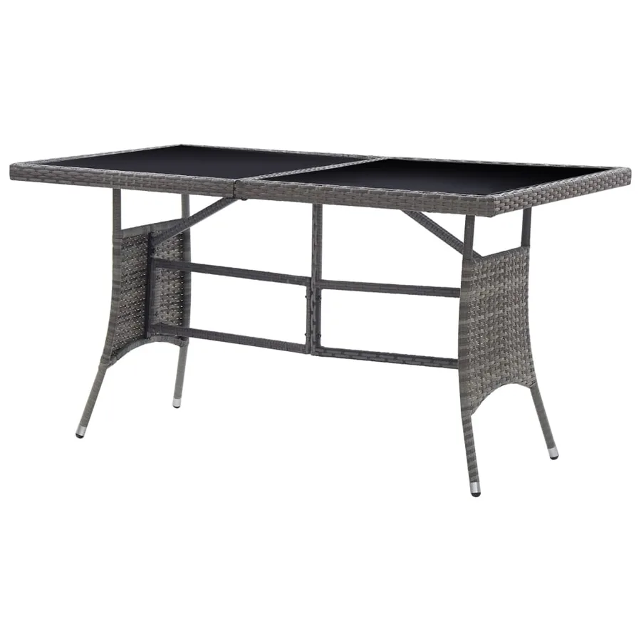 Table de jardin Gris 140x80x74 cm Résine tressée - 4
