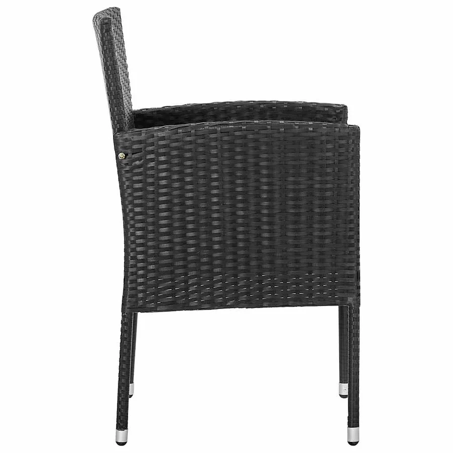 Chaises de jardin coussins noir lot de 4 noir résine tressée - 4