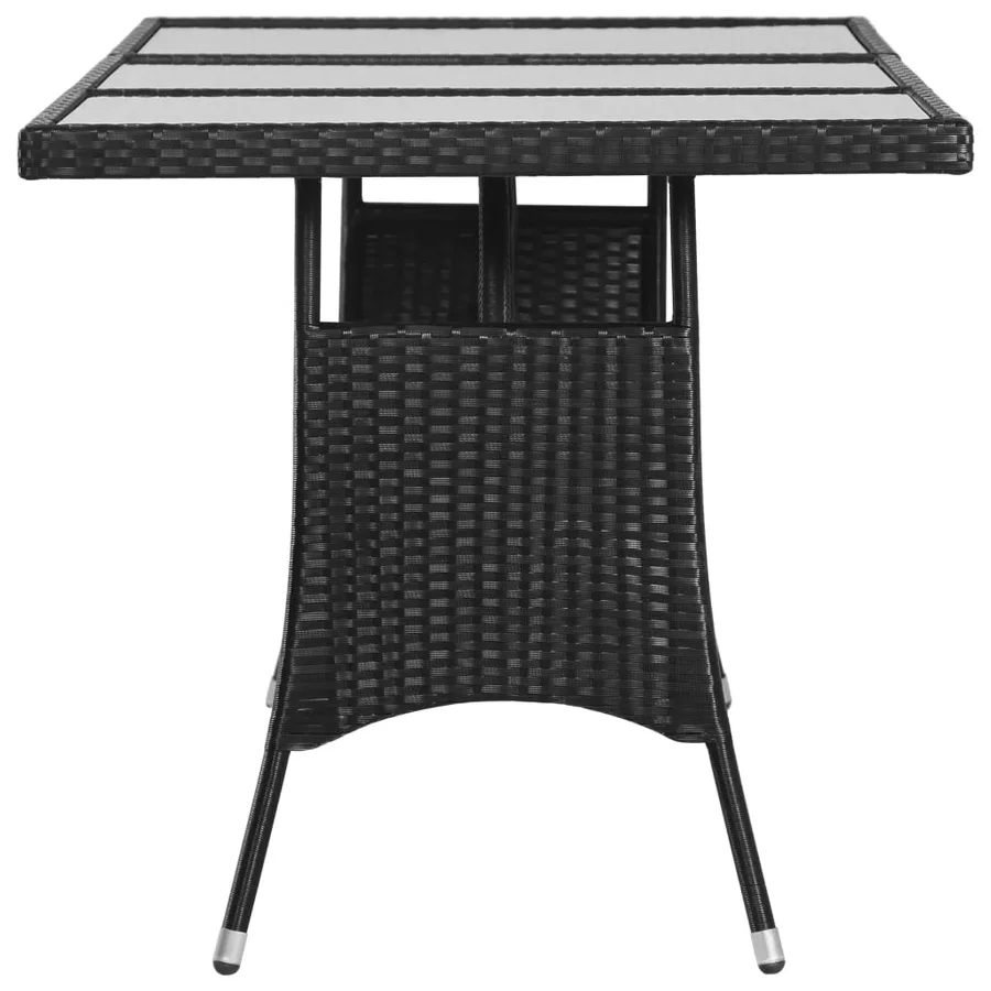 Table de jardin noir 170x80x74 cm résine tressée - 3