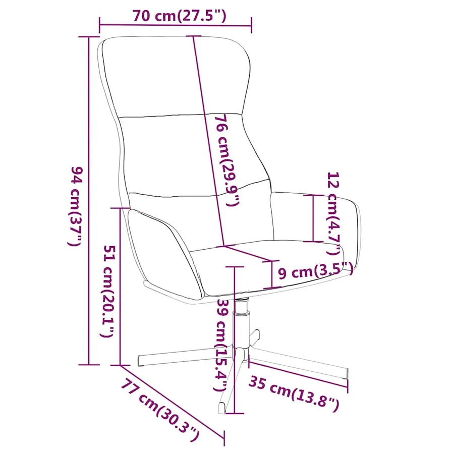 Chaise de relaxation Gris foncé Velours - 8