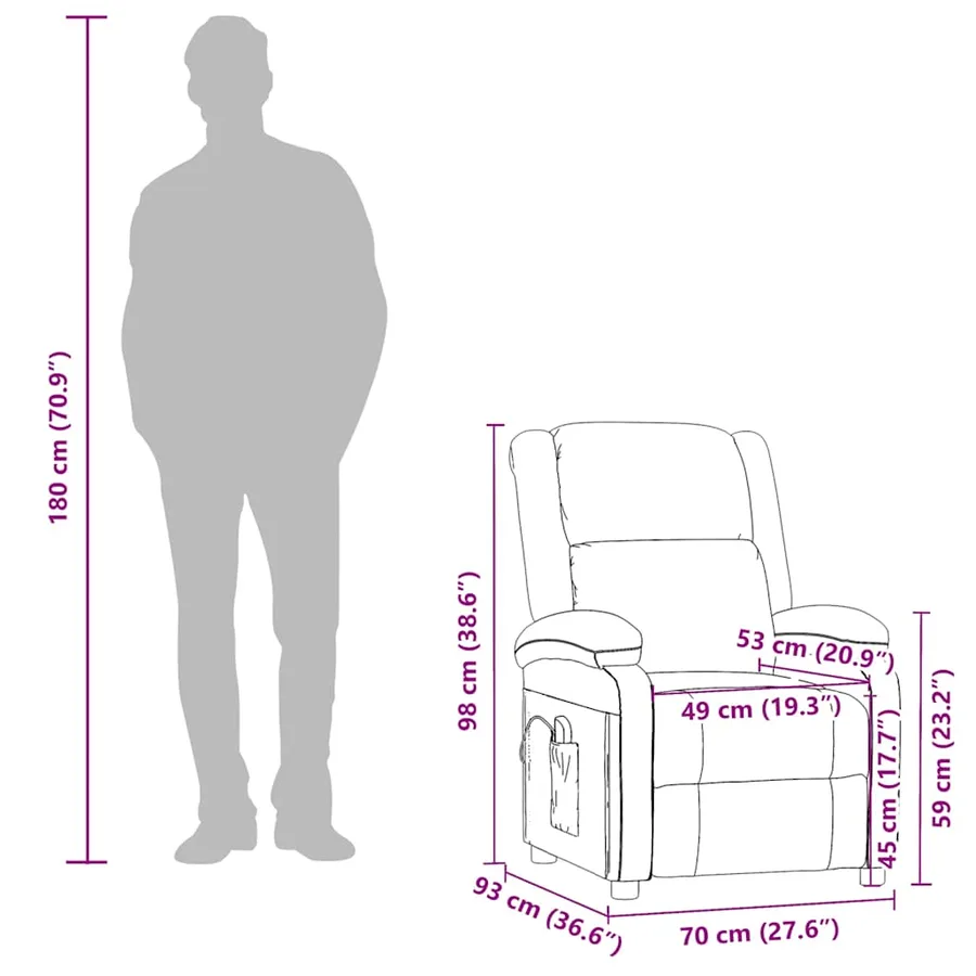 Fauteuil de massage Noir Similicuir - 11