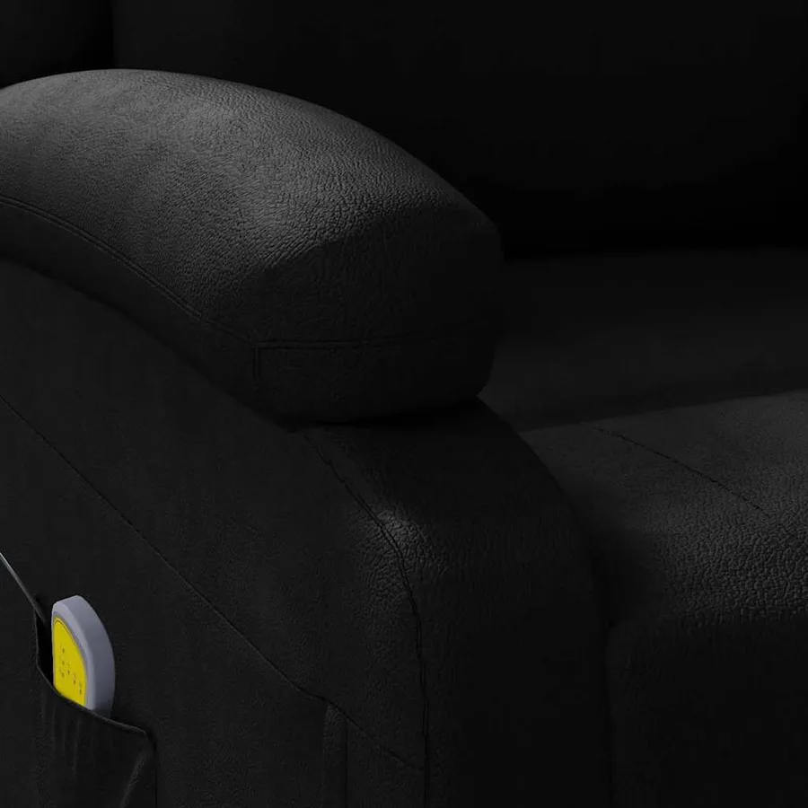 Fauteuil de massage Noir Similicuir - 8