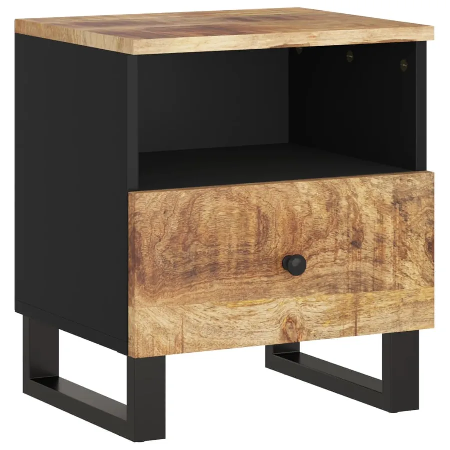 Tables de chevet 2 pcs Bois de manguier solide et d'ingénierie - 10