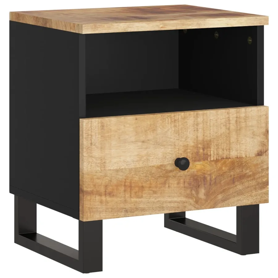 Tables de chevet 2 pcs Bois de manguier solide et d'ingénierie - 11