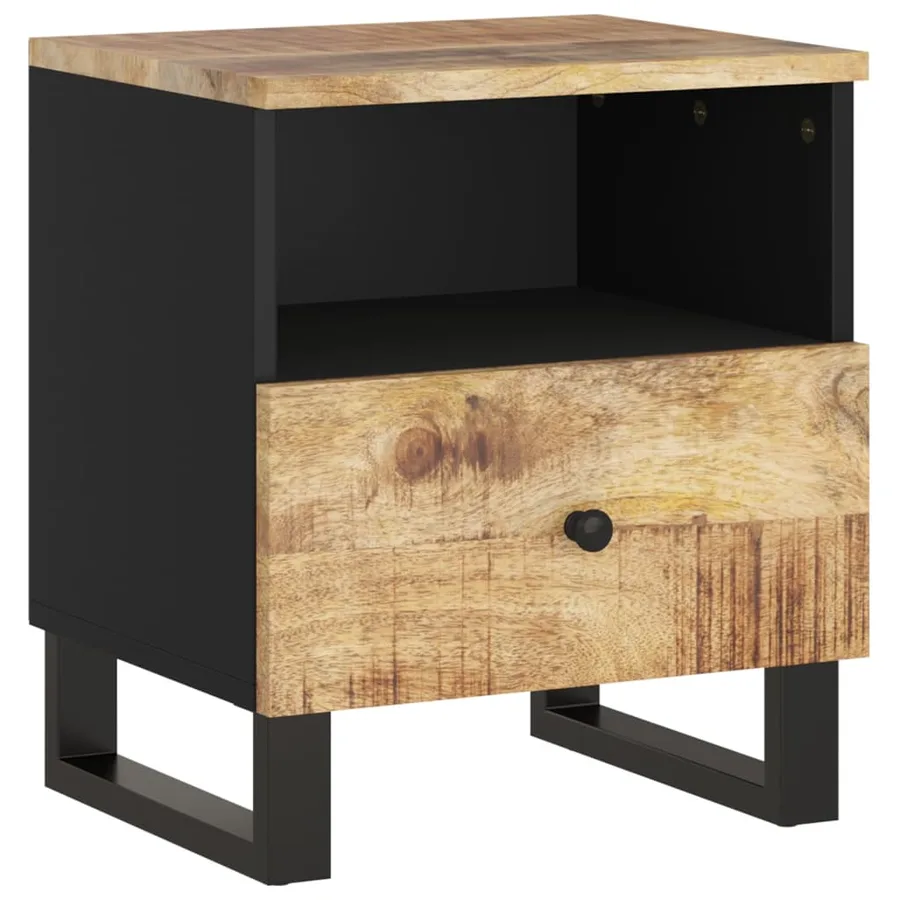 Tables de chevet 2 pcs Bois de manguier solide et d'ingénierie - 12