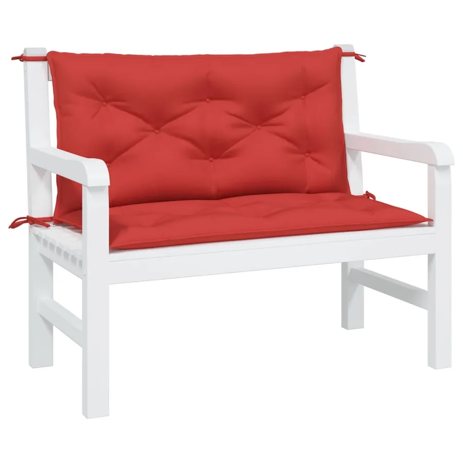 Coussins de banc jardin lot de 2 rouge 100x50x7 cm tissu Oxford - 3