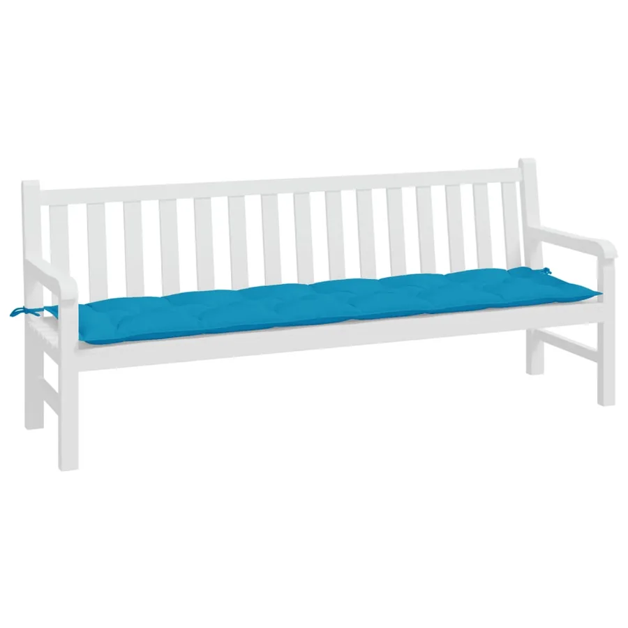 Coussin de banc de jardin bleu clair 200x50x7 cm tissu oxford - 3