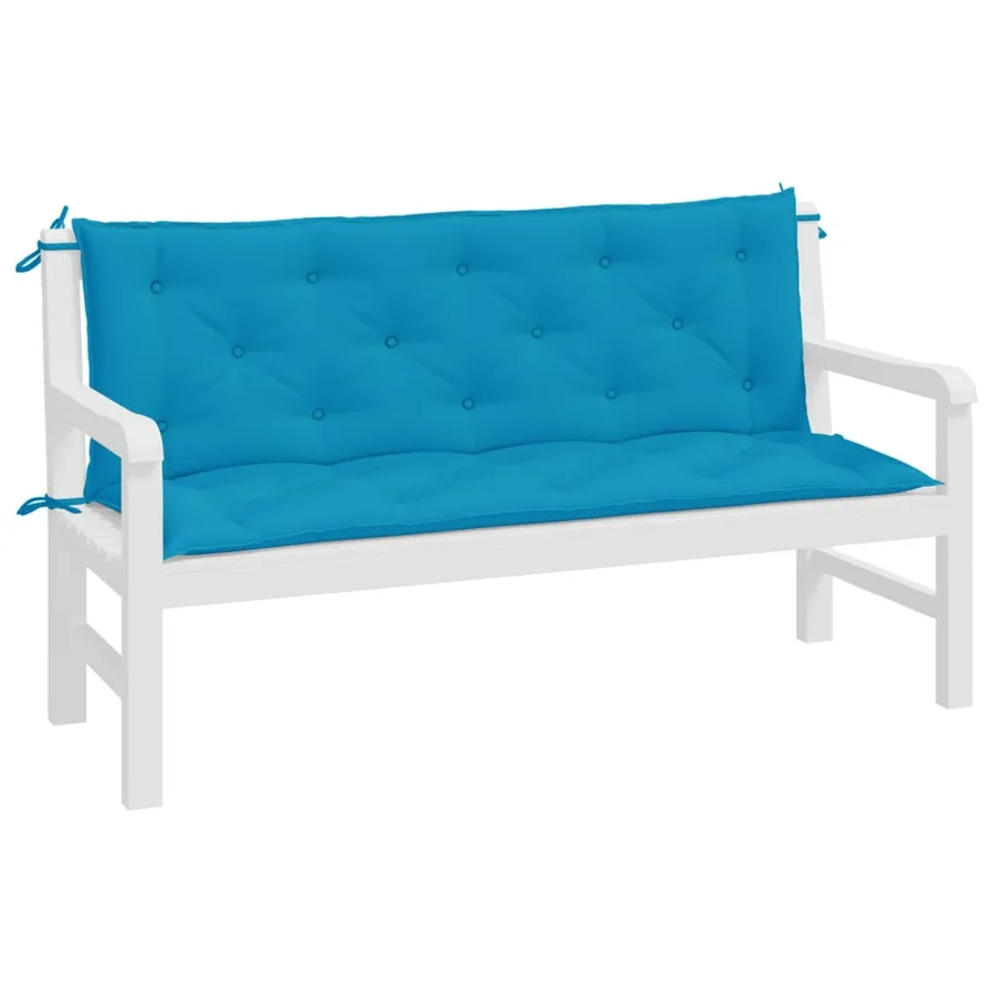 Coussins de banc de jardin lot de 2 bleu clair tissu Oxford - 4