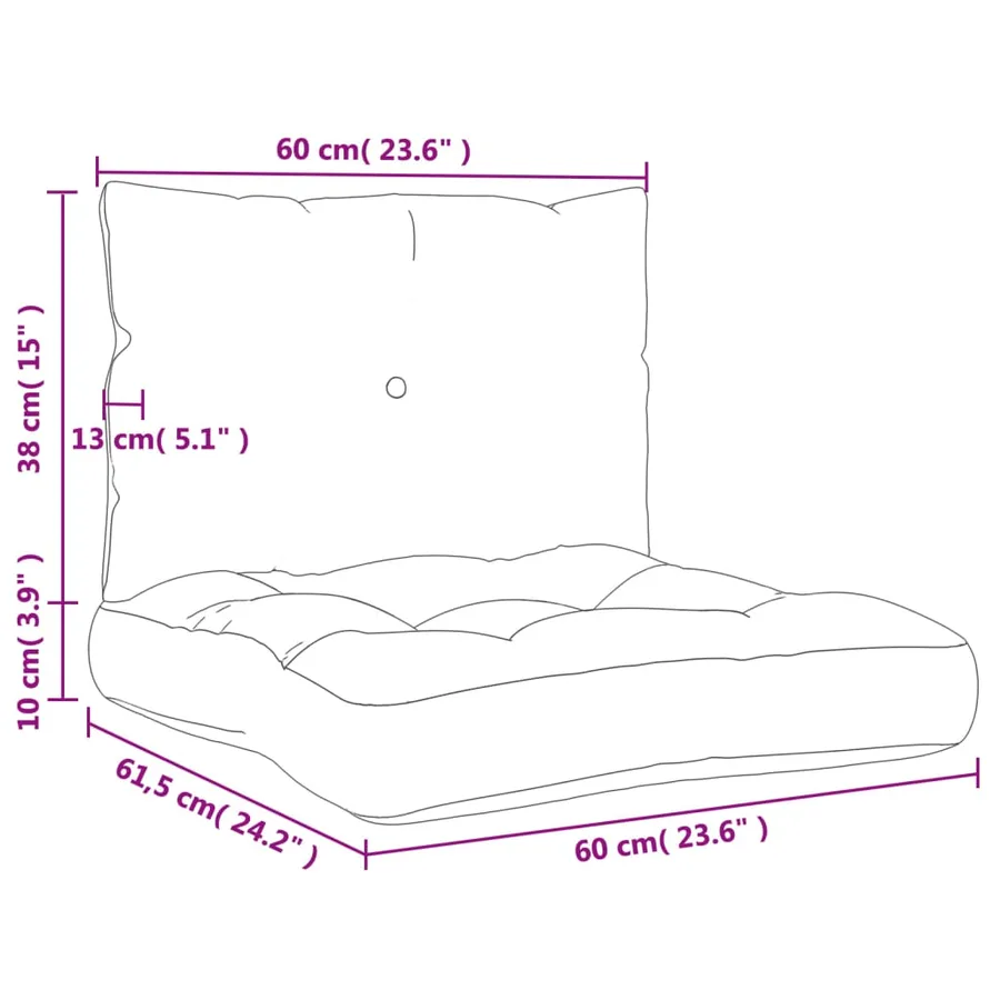 Coussins de palette lot de 2 crème tissu - 10
