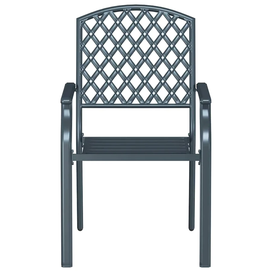 Chaise de jardin 2 pcs Anthracite 56 x 65 x 89 cm Acier - 5