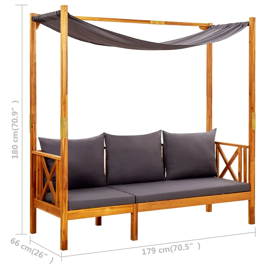 Banc de jardin avec table et repose-pieds Bois d'acacia solide - 10