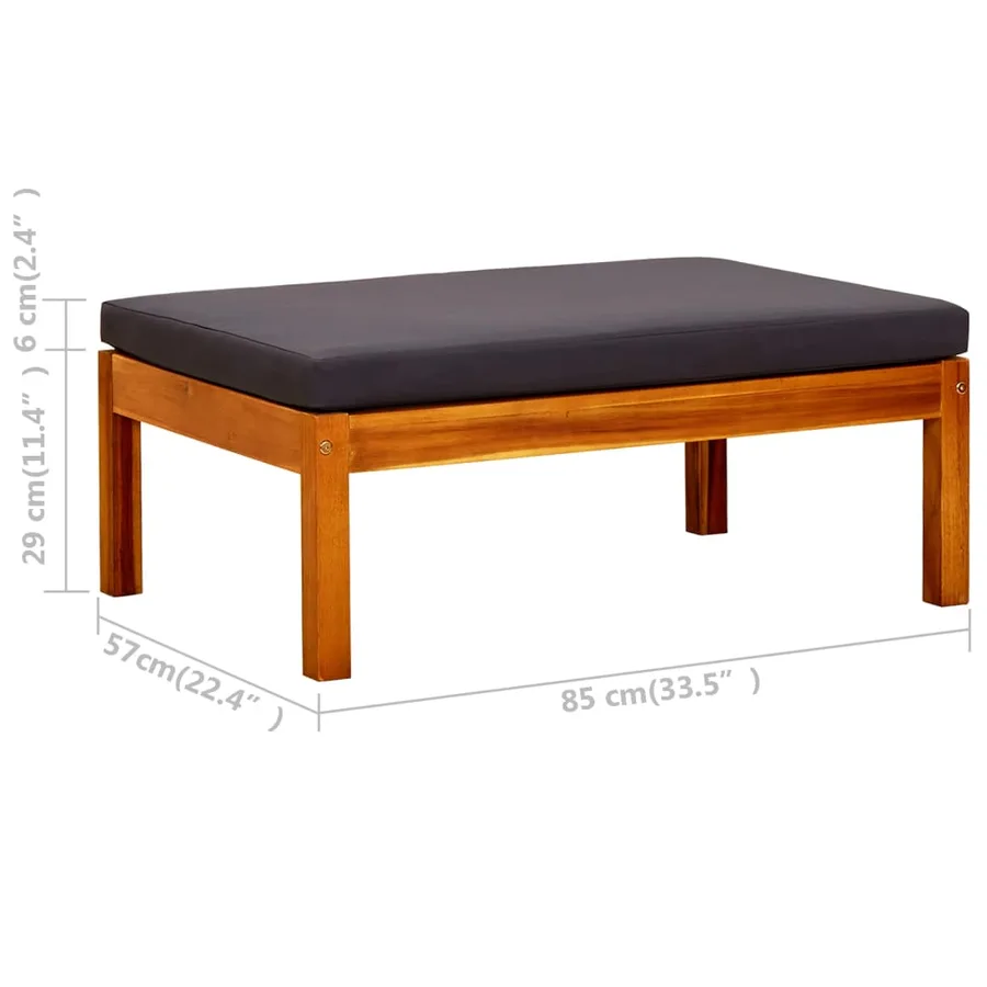 Banc de jardin avec table et repose-pieds Bois d'acacia solide - 12