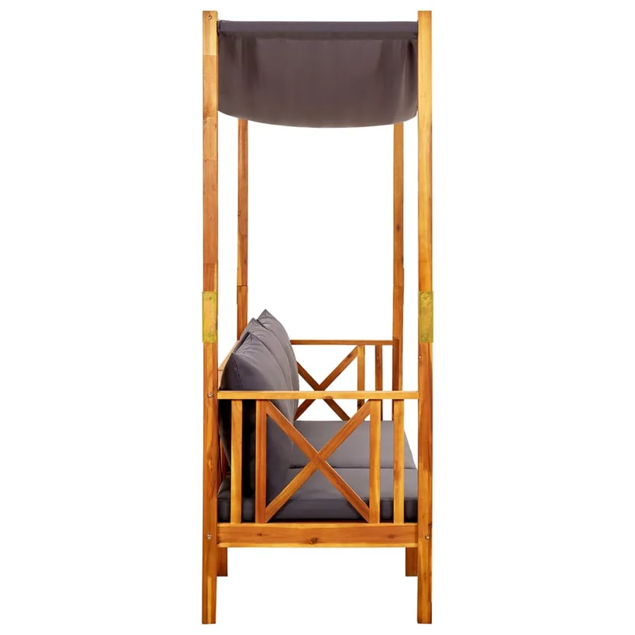 Banc de jardin avec table et repose-pieds Bois d'acacia solide - 3