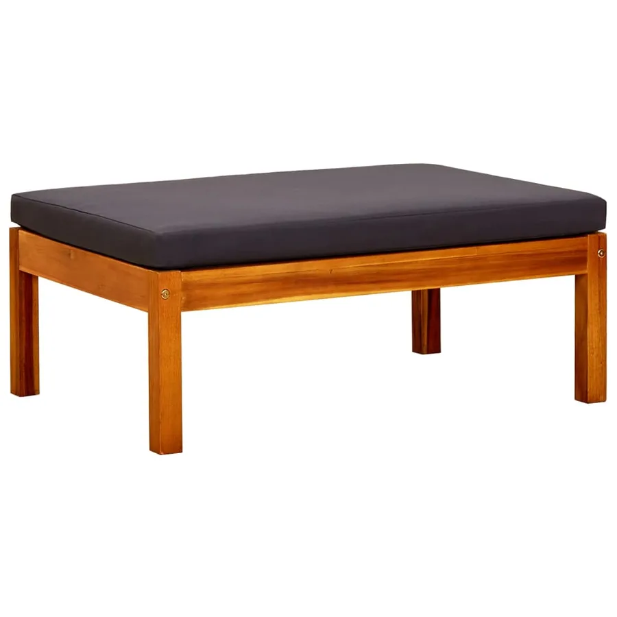 Banc de jardin avec table et repose-pieds Bois d'acacia solide - 8