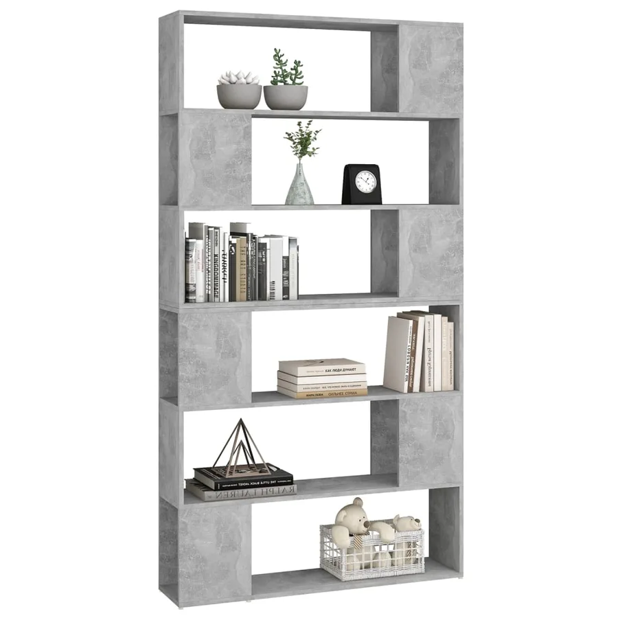 Bibliothèque/Séparateur de pièce Gris béton 100x24x188 cm - 4