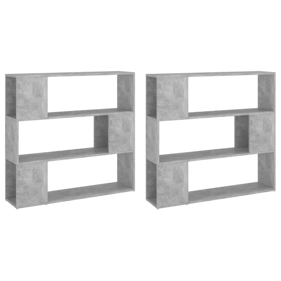 Bibliothèque/Séparateur de pièce Gris béton 100x24x188 cm - 7