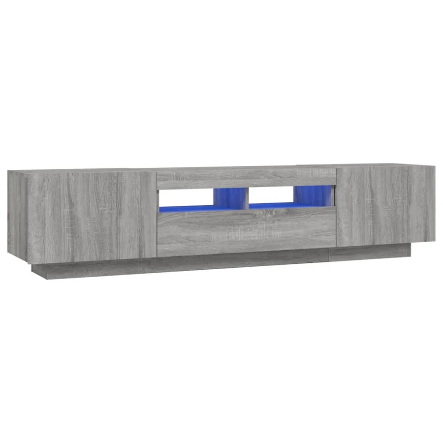Ensemble de meubles TV avec lumières LED 2 pcs Sonoma gris - 2